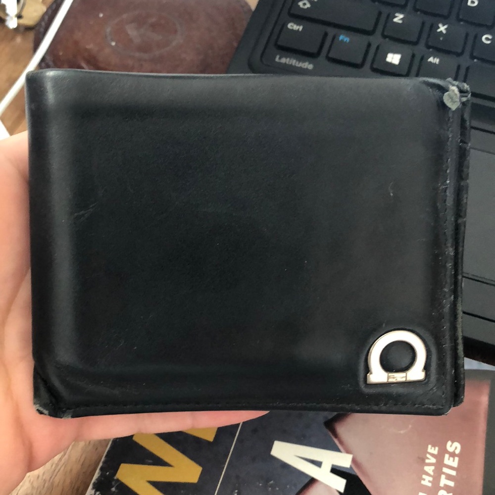 Ferragamo black leather wallet